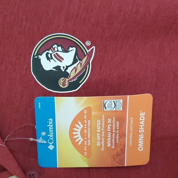 Florida State College Columbia Brand Men's Tech Trail Polo Medium - Picture 3 of 8